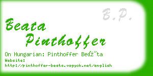 beata pinthoffer business card